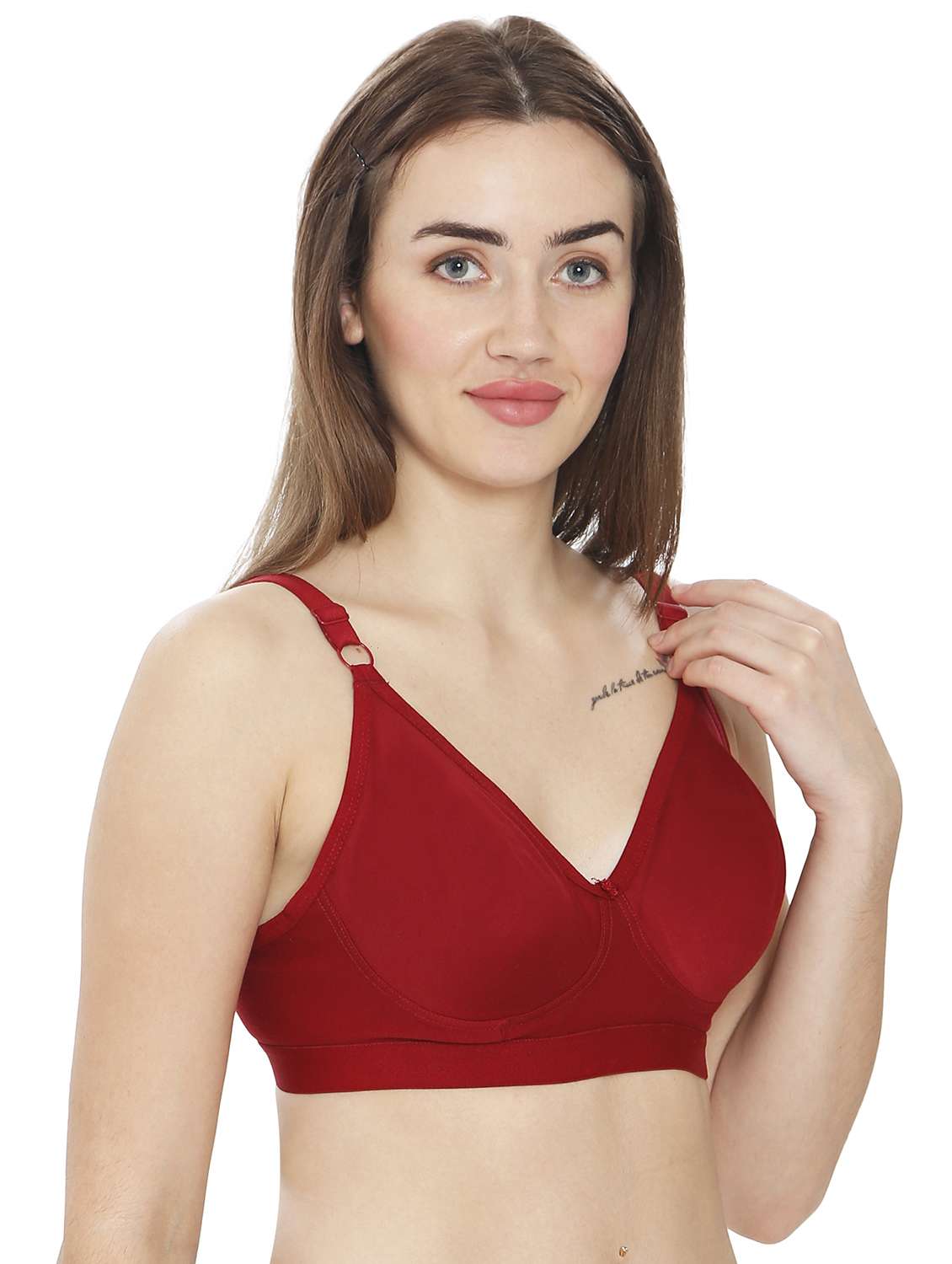 women maroon cotton blend regular bra - 21638881 -  Standard Image - 2