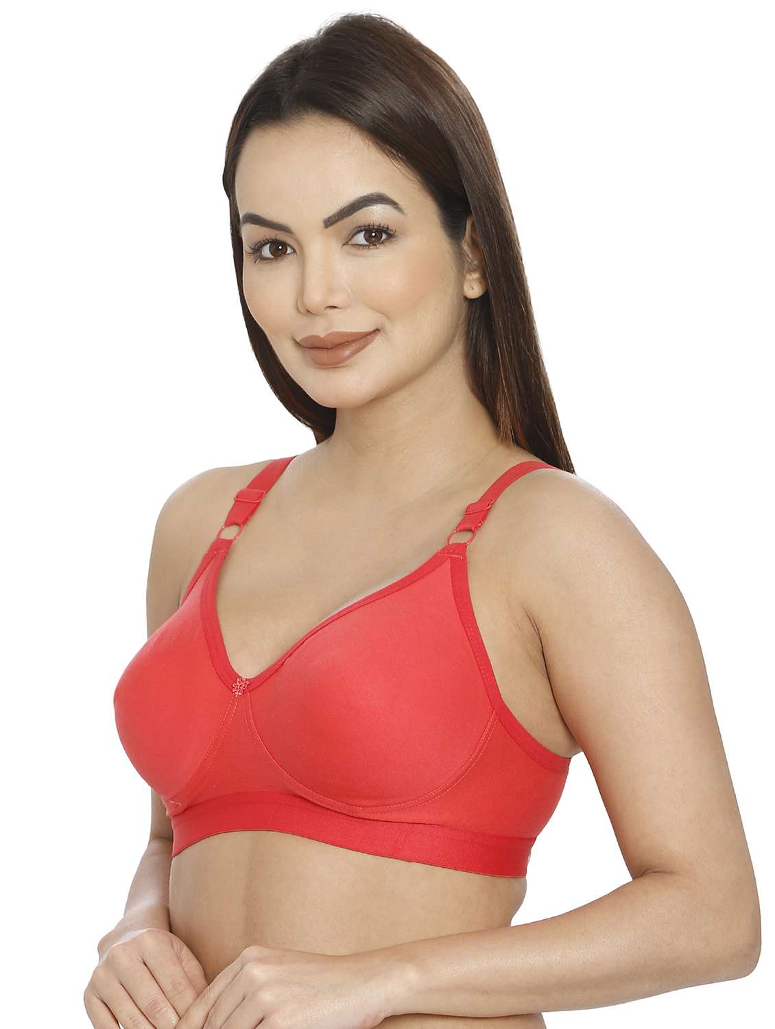 women red cotton blend t-shirt bra - 21638882 -  Standard Image - 2