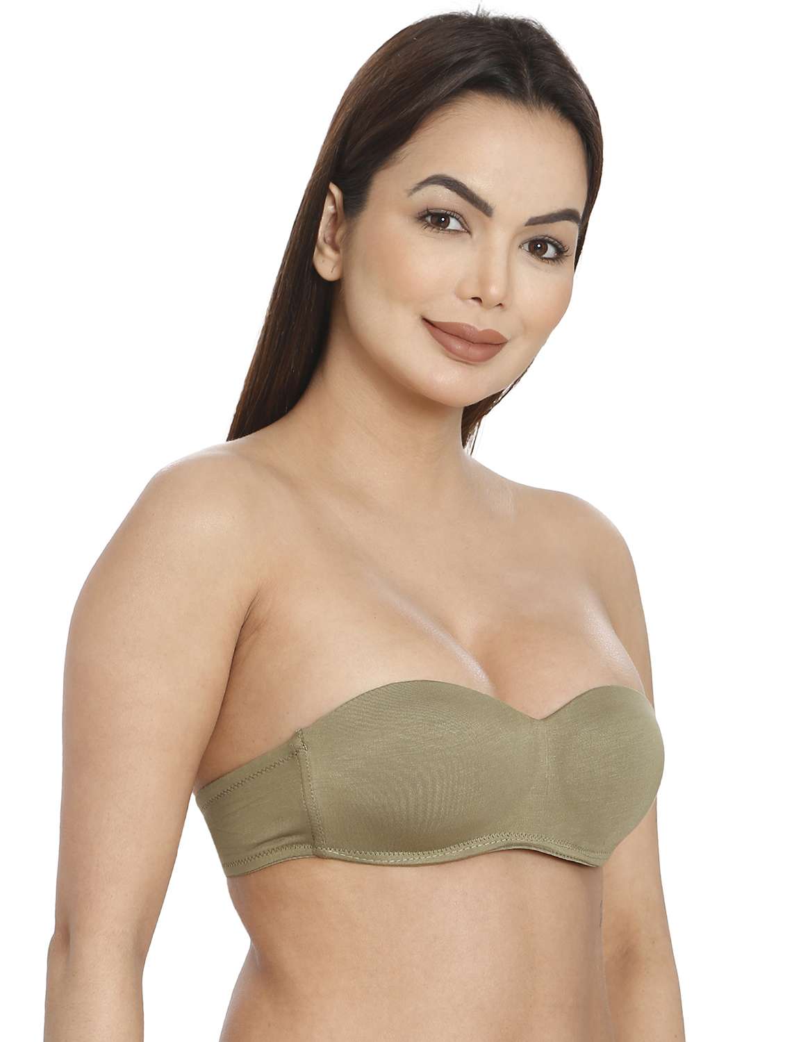 women olive green modal balconette bra - 21638886 -  Standard Image - 2