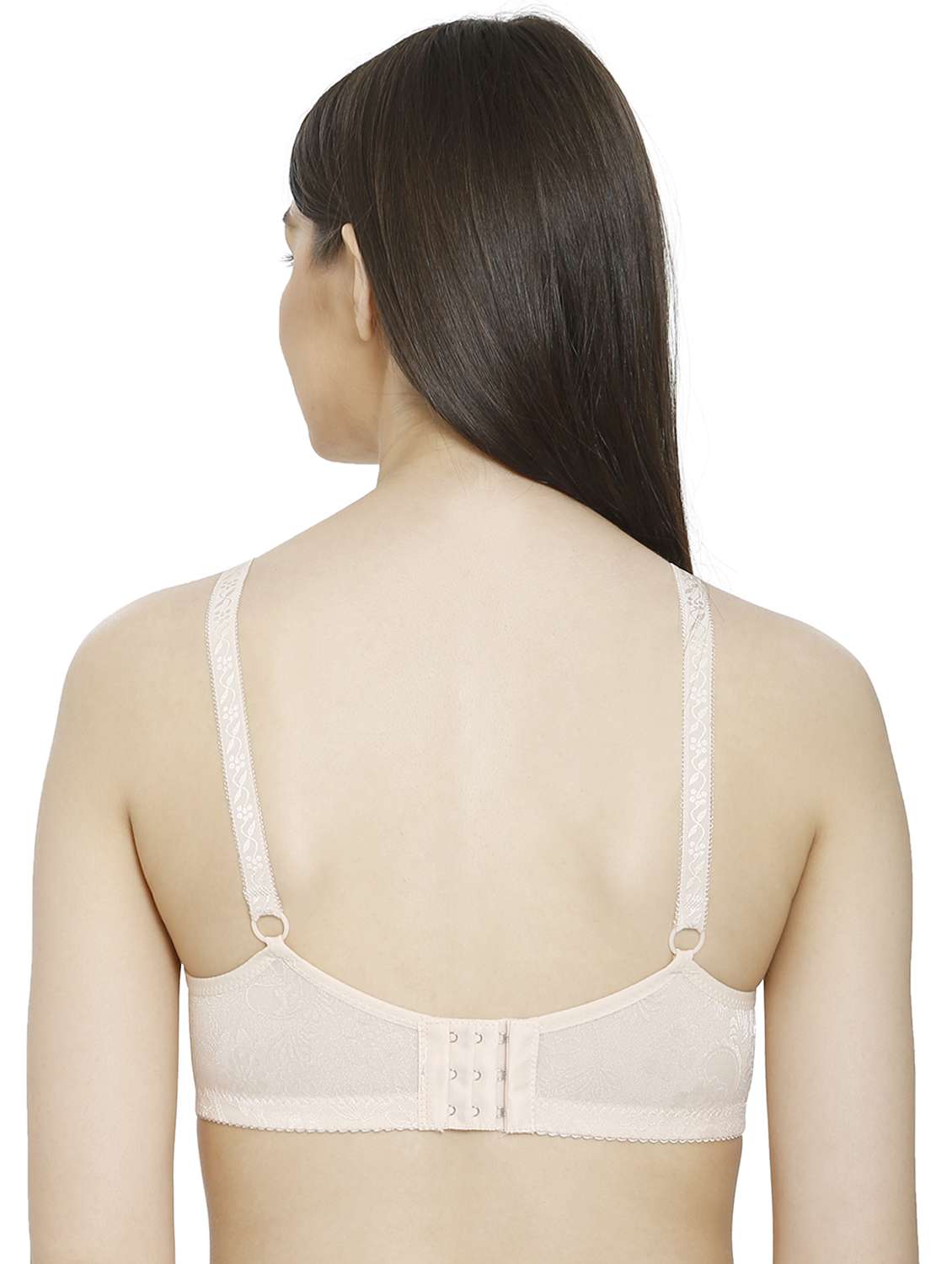 women beige cotton blend t-shirt bra - 21638901 -  Standard Image - 2