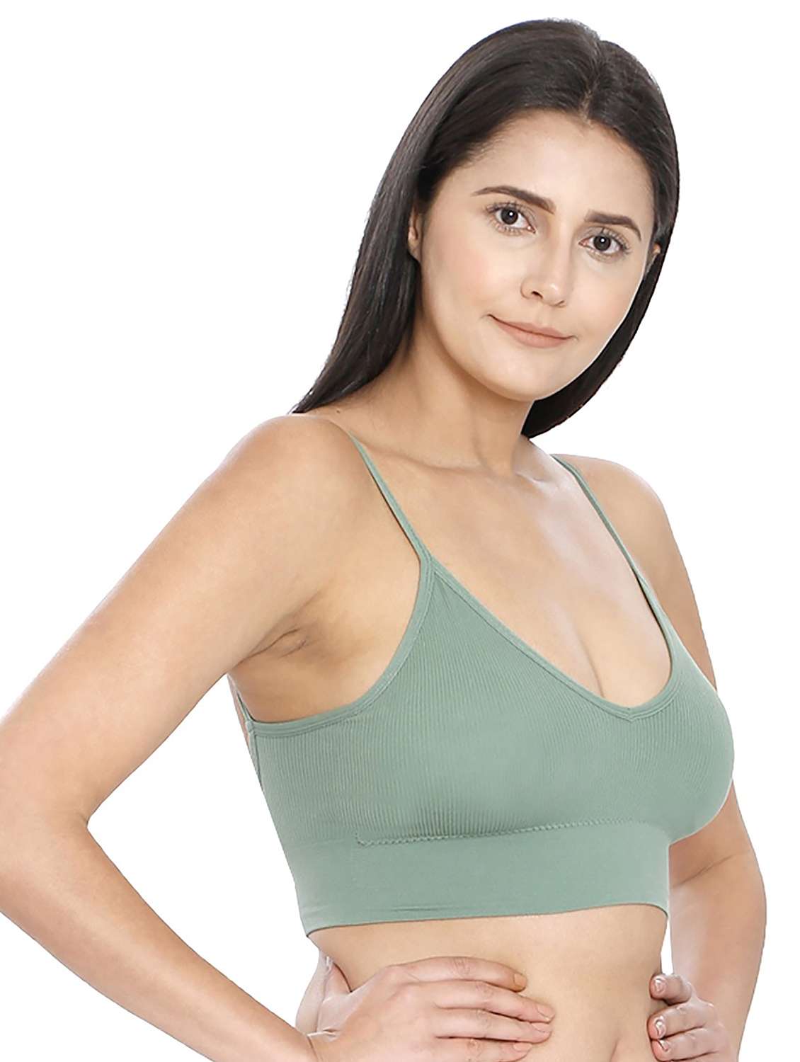 women solid polyamide sports bra - 21638907 -  Standard Image - 2