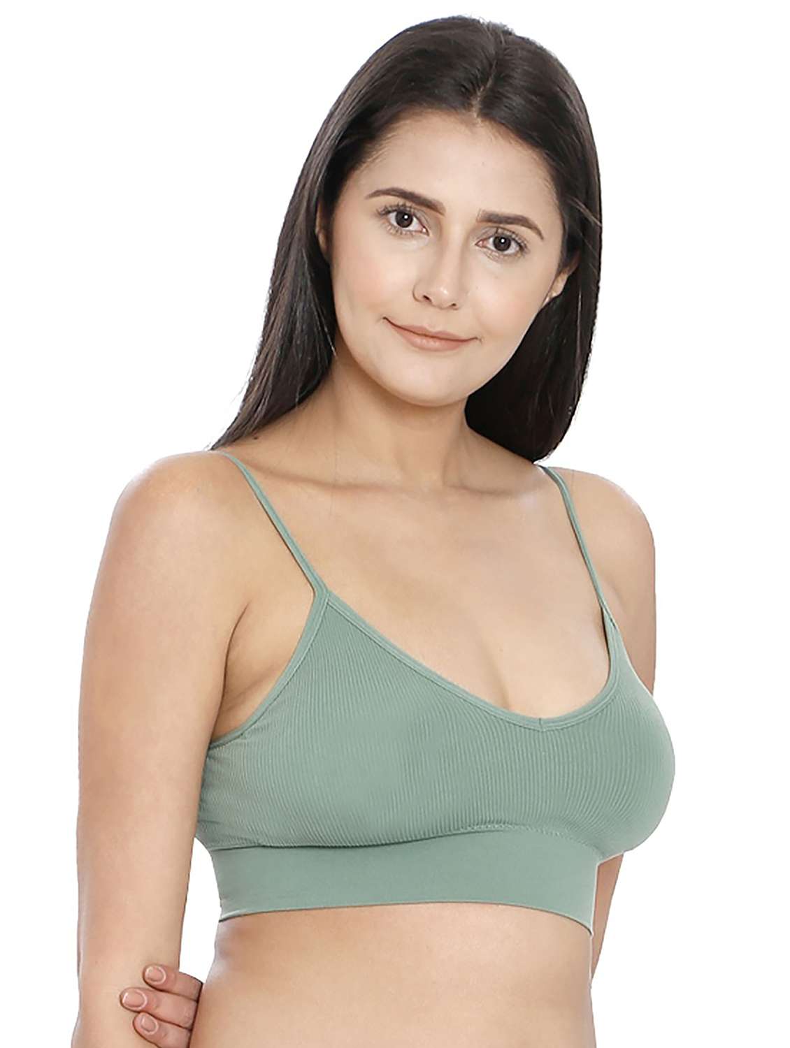 women solid polyamide sports bra - 21638916 -  Standard Image - 2