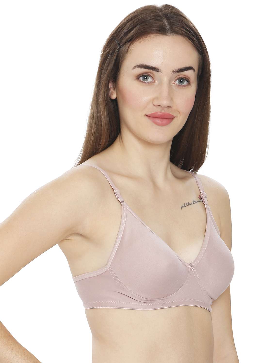 women purple cotton blend t-shirt bra - 21638924 -  Standard Image - 2