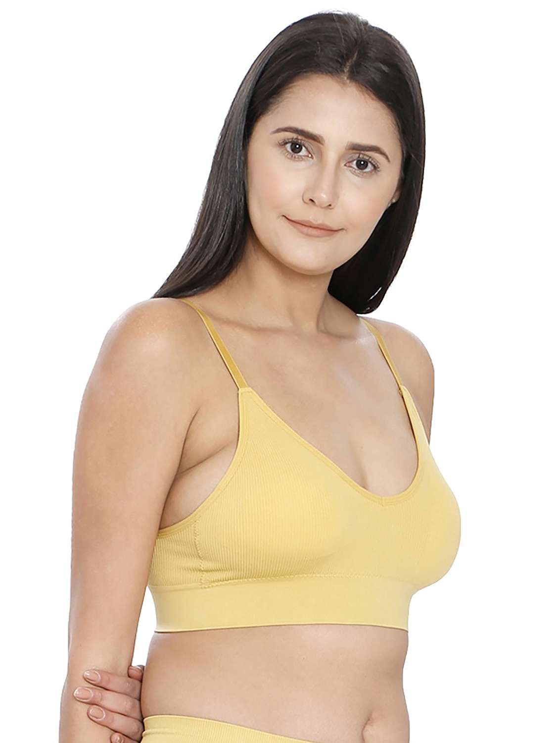women yellow polyamide sports bra - 21638932 -  Standard Image - 2