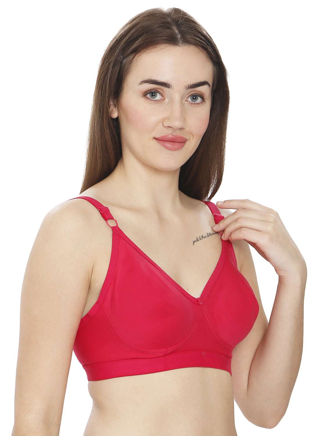 women pink cotton blend regular bra - 21638935 -  Standard Image - 2