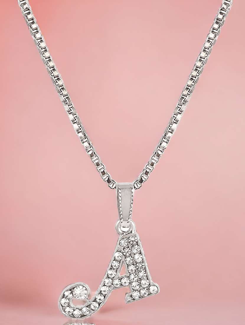 men personalized letter pendant with chain - 21638956 -  Standard Image - 2