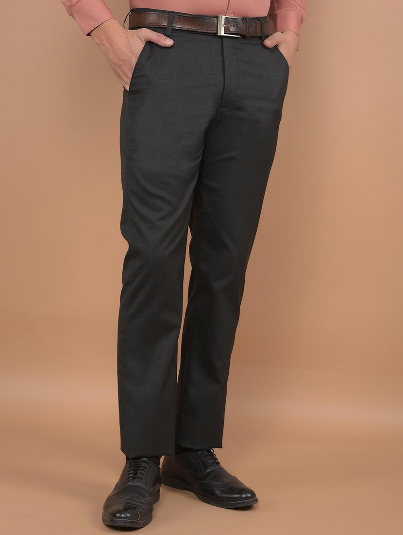 men solid mid rise chinos formal trouser - 21639020 - Standard Image - 2