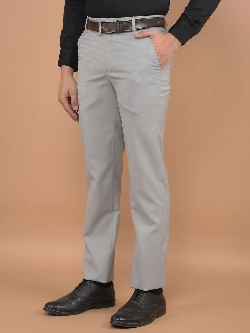 men solid mid rise chinos formal trouser - 21639021 -  Standard Image - 2