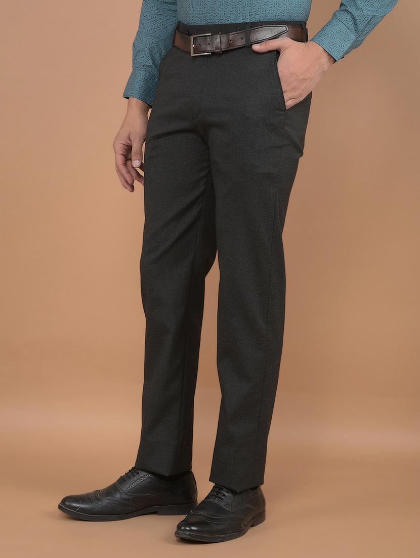 men solid mid rise chinos formal trouser - 21639023 - Standard Image - 2