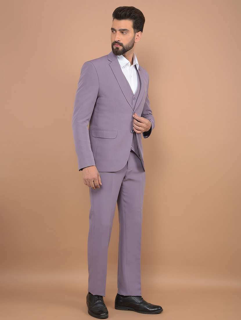 men solid 3-piece formal suit - 21639050 -  Standard Image - 2