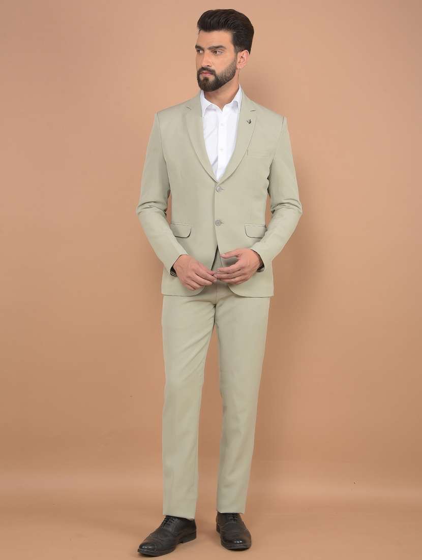 men solid 2-piece formal suit