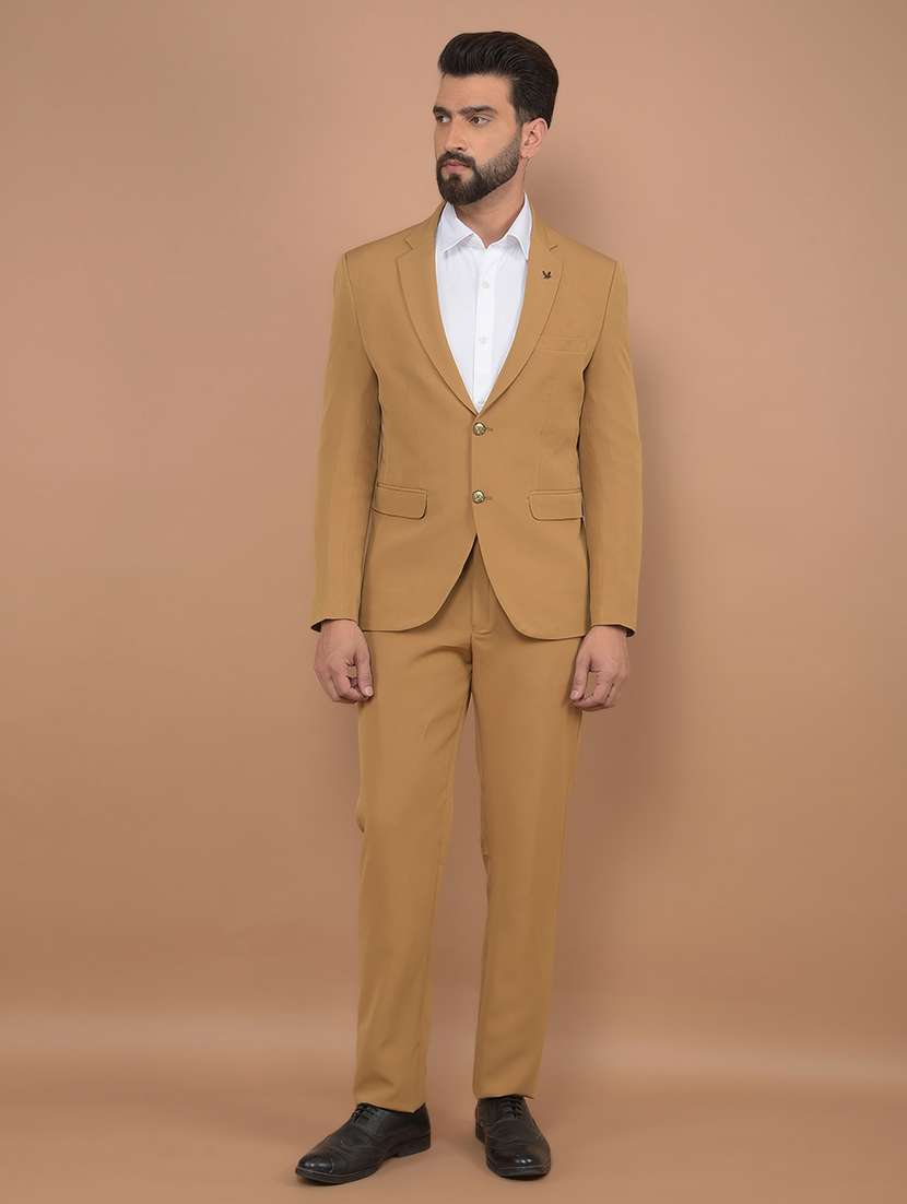 men solid 2-piece formal suit