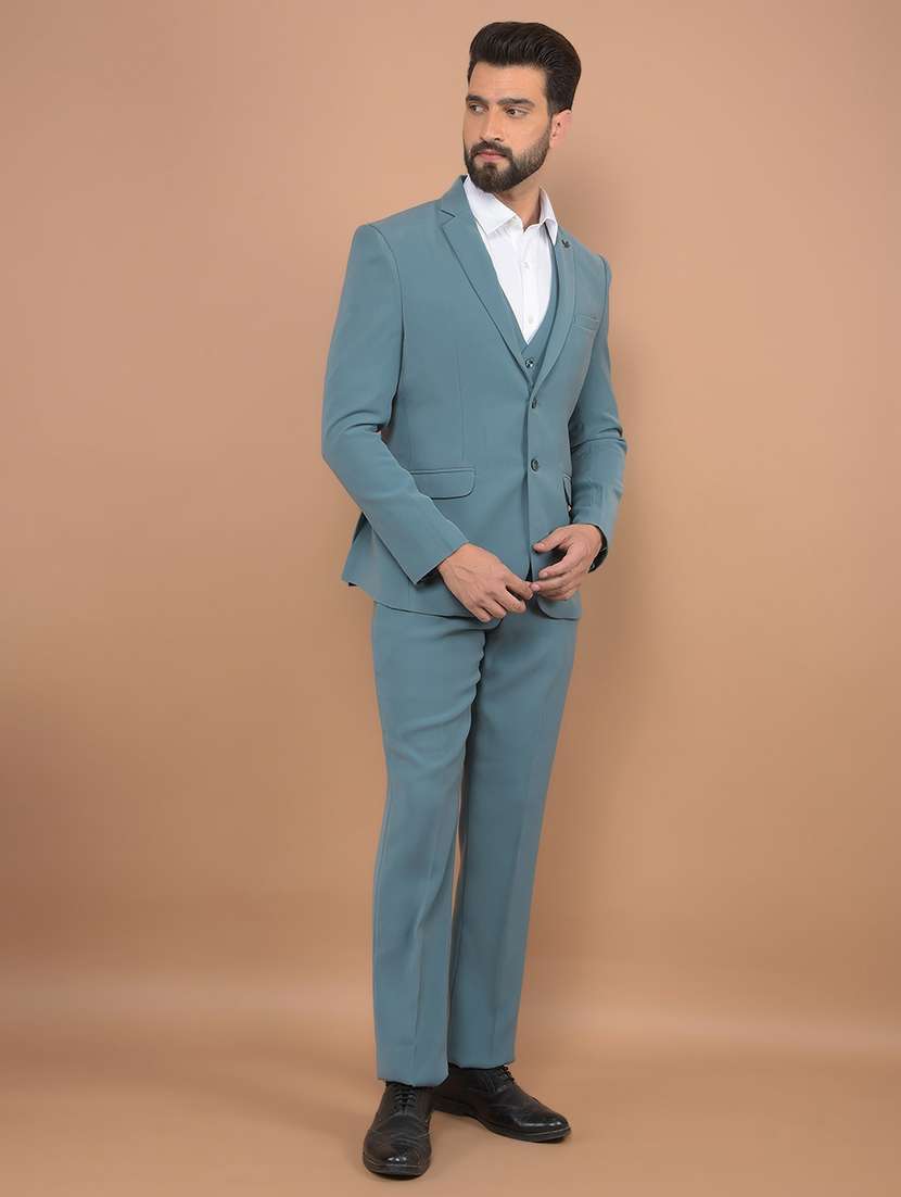 men solid 3-piece formal suit - 21639054 -  Standard Image - 2