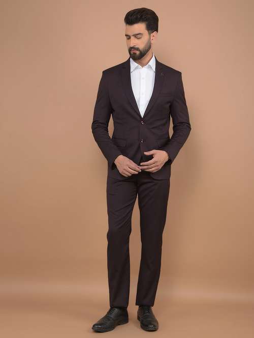 men solid 2-piece formal suit - 21639057 -  Standard Image - 0