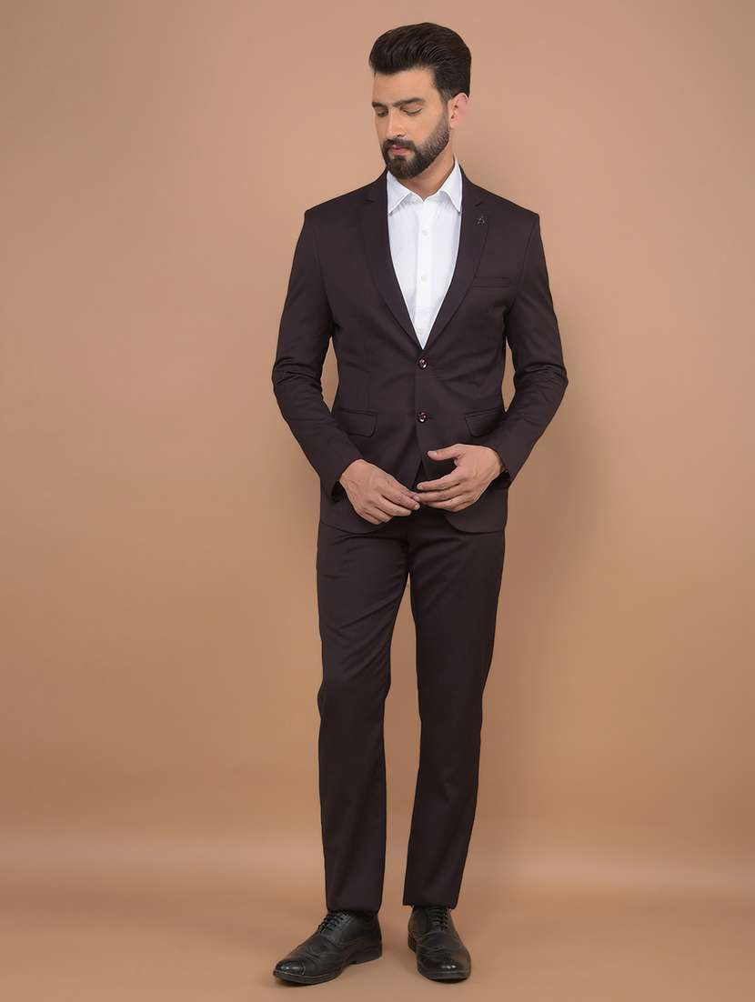 men solid 2-piece formal suit - 21639057 -  Zoom Image - 0