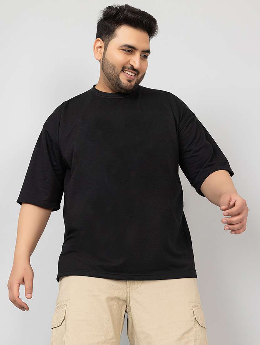 men plain short sleeves oversized t-shirt