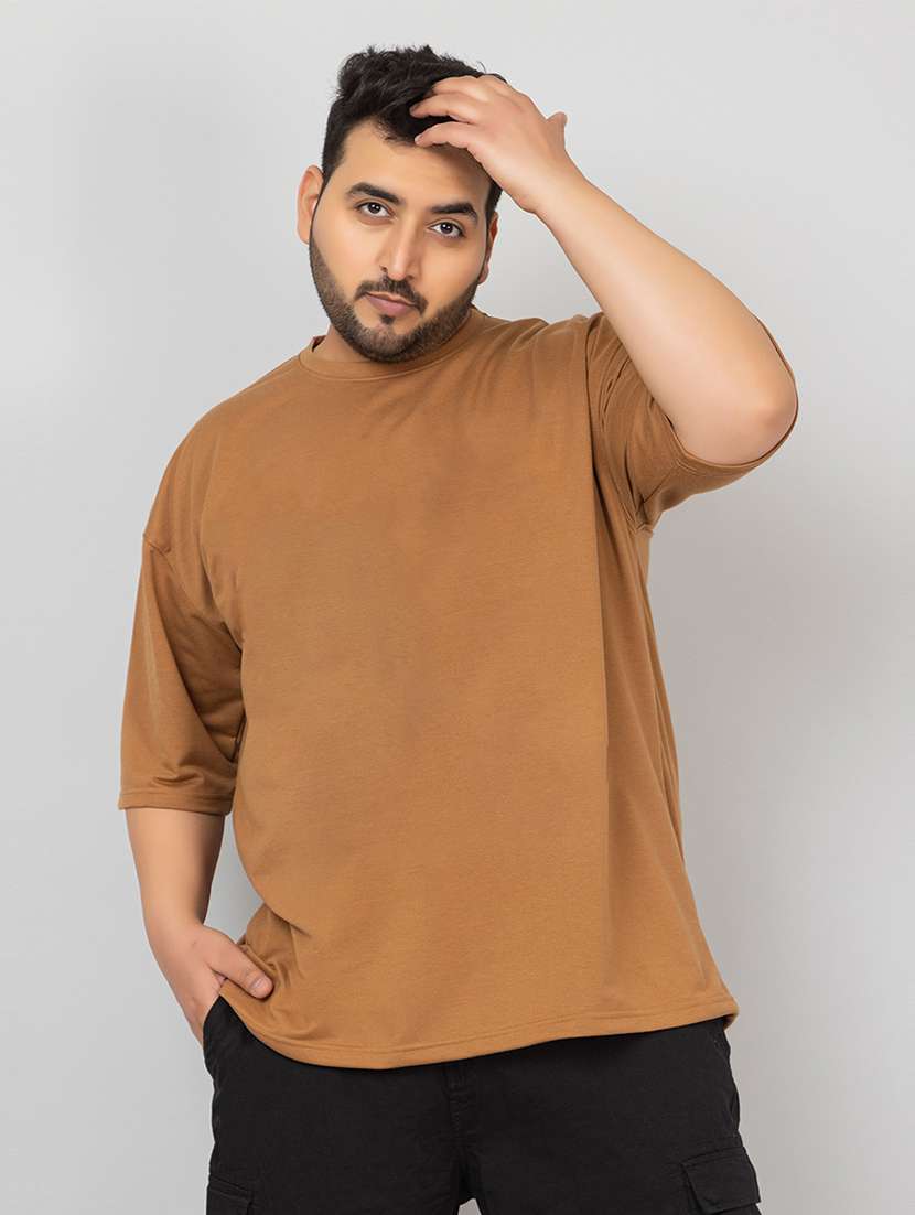 men plain short sleeves oversized t-shirt
