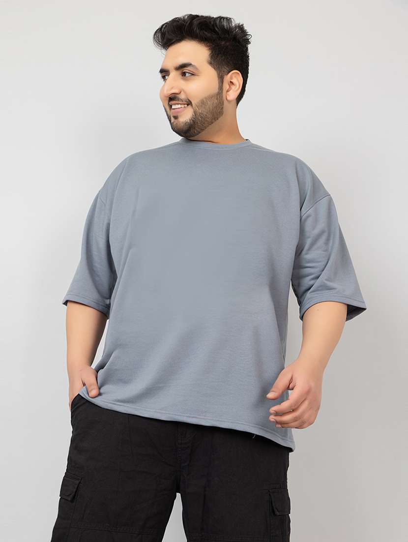 men plain short sleeves oversized t-shirt
