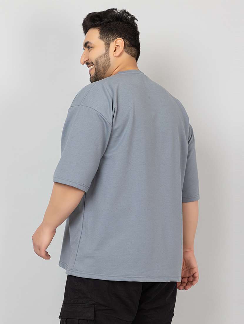 men plain short sleeves oversized t-shirt - 21639081 - Standard Image - 2