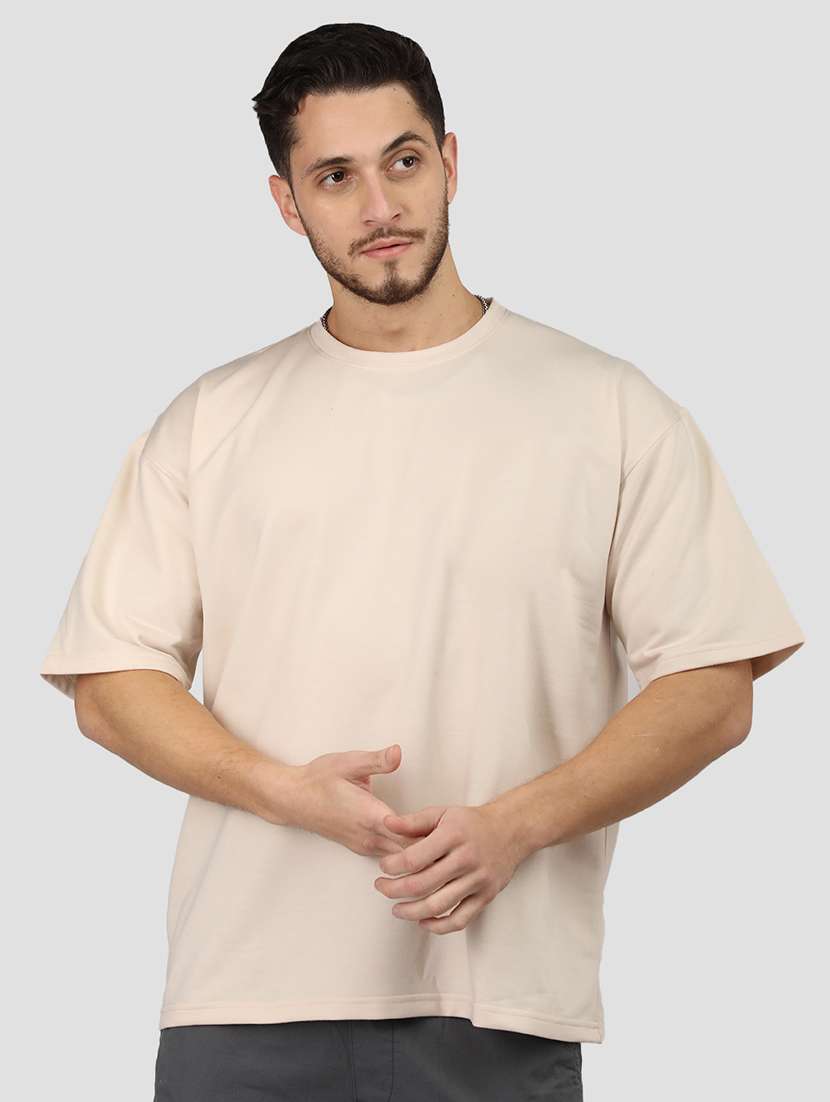 men plain short sleeves oversized t-shirt