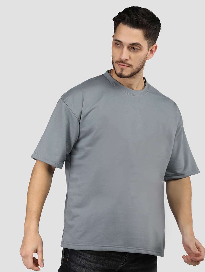 men plain short sleeves oversized t-shirt - 21639089 - Standard Image - 2