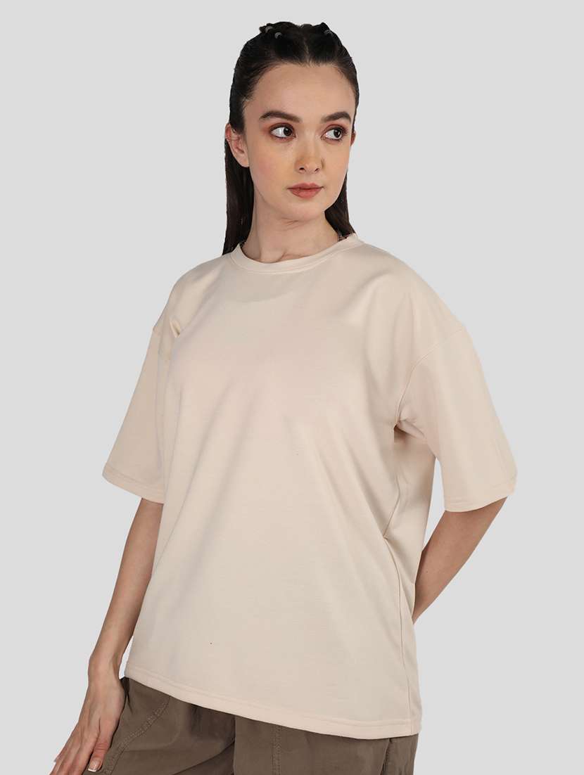 women plain short sleeves oversized t-shirt