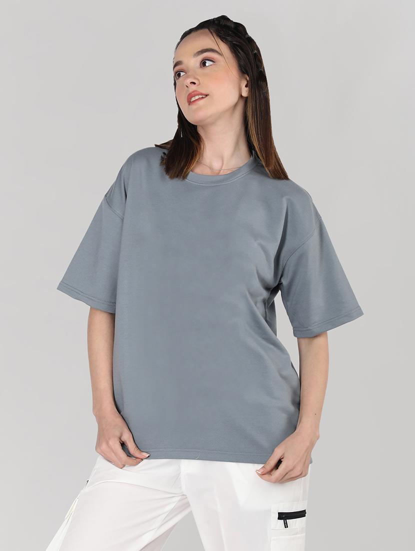 women plain short sleeves oversized t-shirt - 21639097 - Standard Image - 2