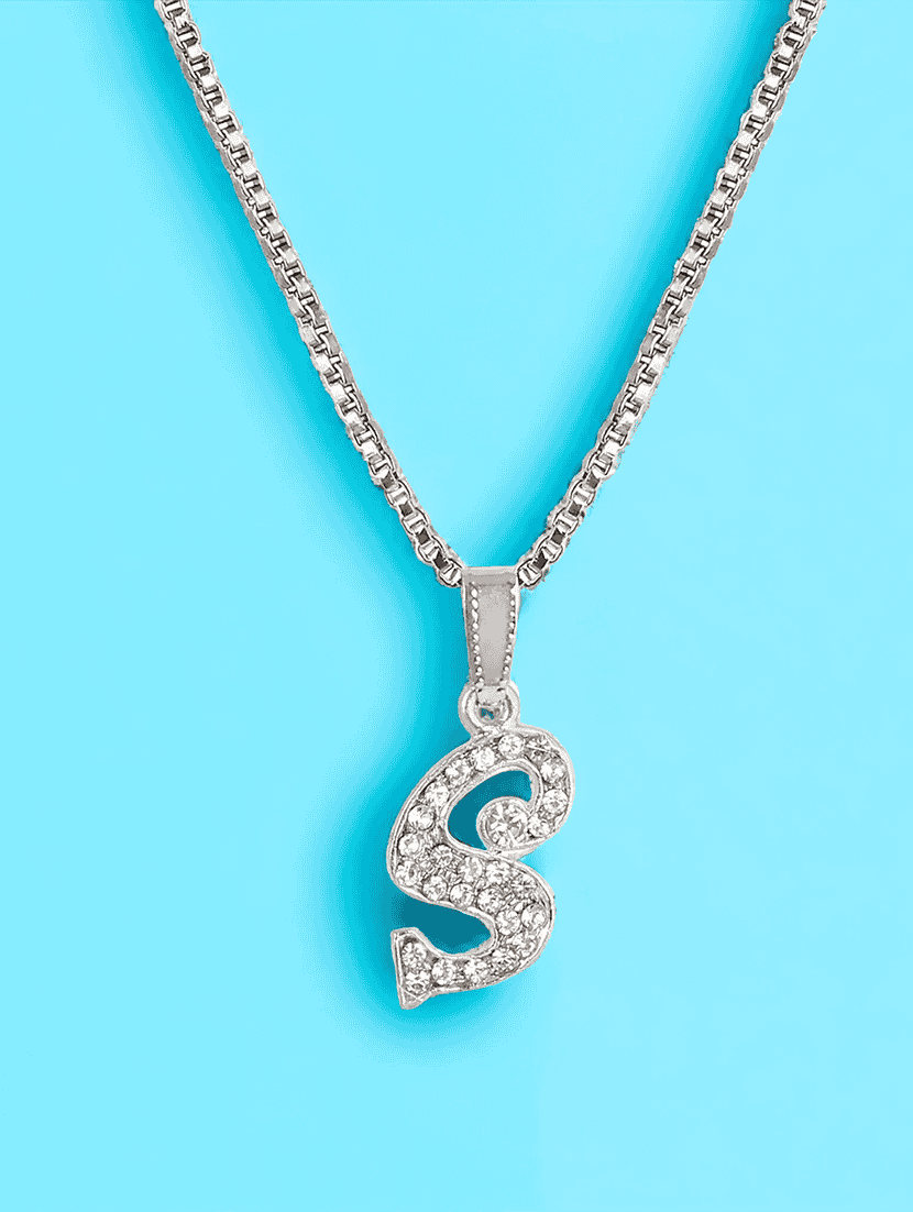 men personalized letter pendant with chain - 21639114 - Standard Image - 2