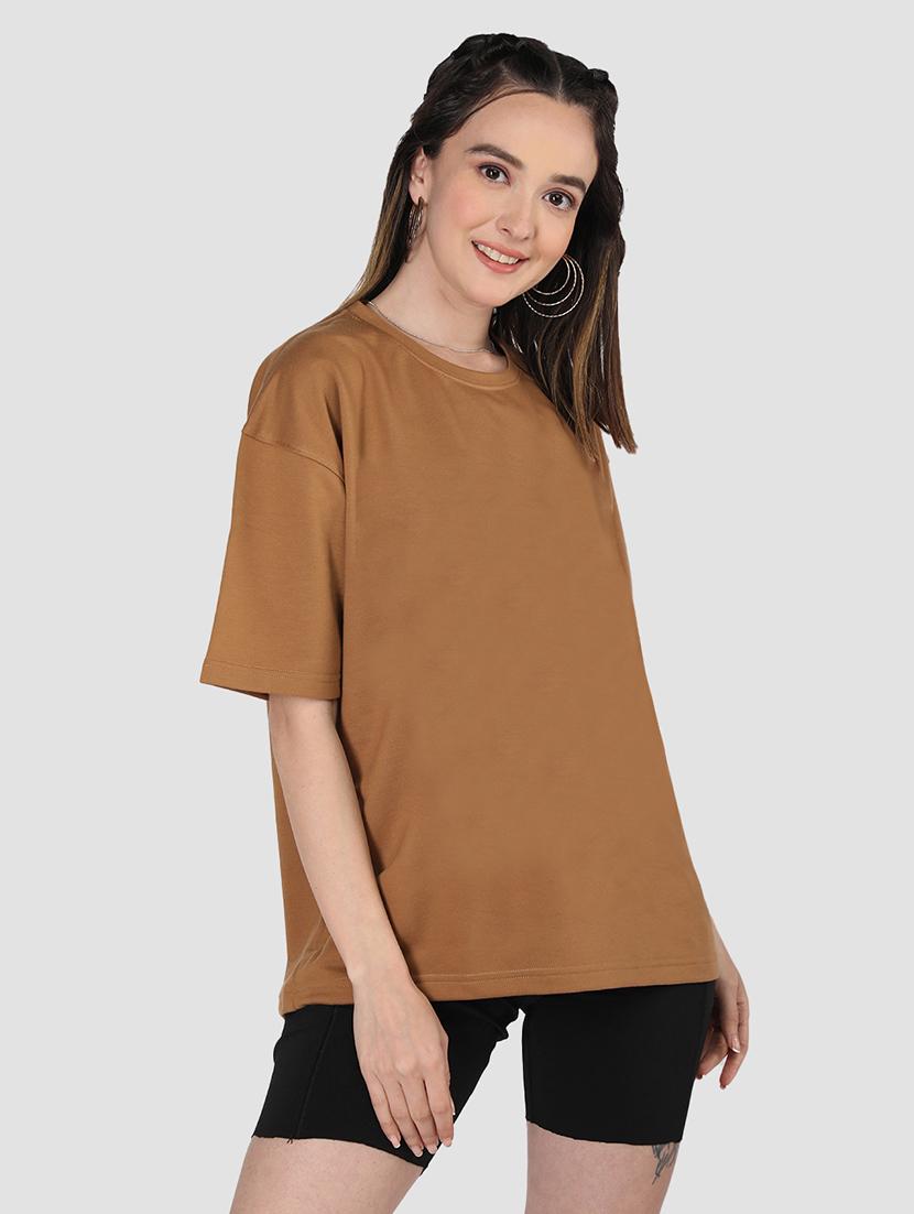 women plain short sleeves oversized t-shirt - 21639198 - Standard Image - 2