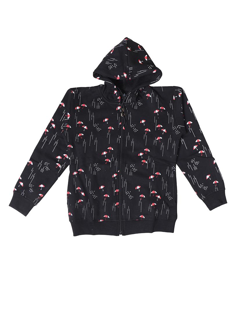 girls printed long sleeve hooded sweatshirt - 21639240 - Standard Image - 2