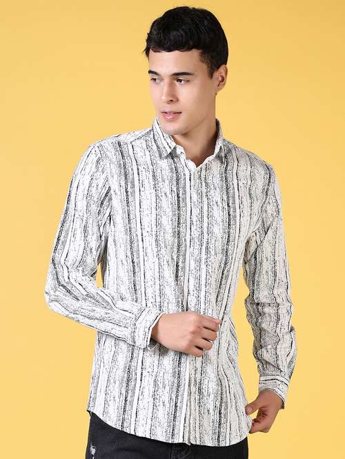 men printed long sleeve casual shirt - 21639293 - Standard Image - 0