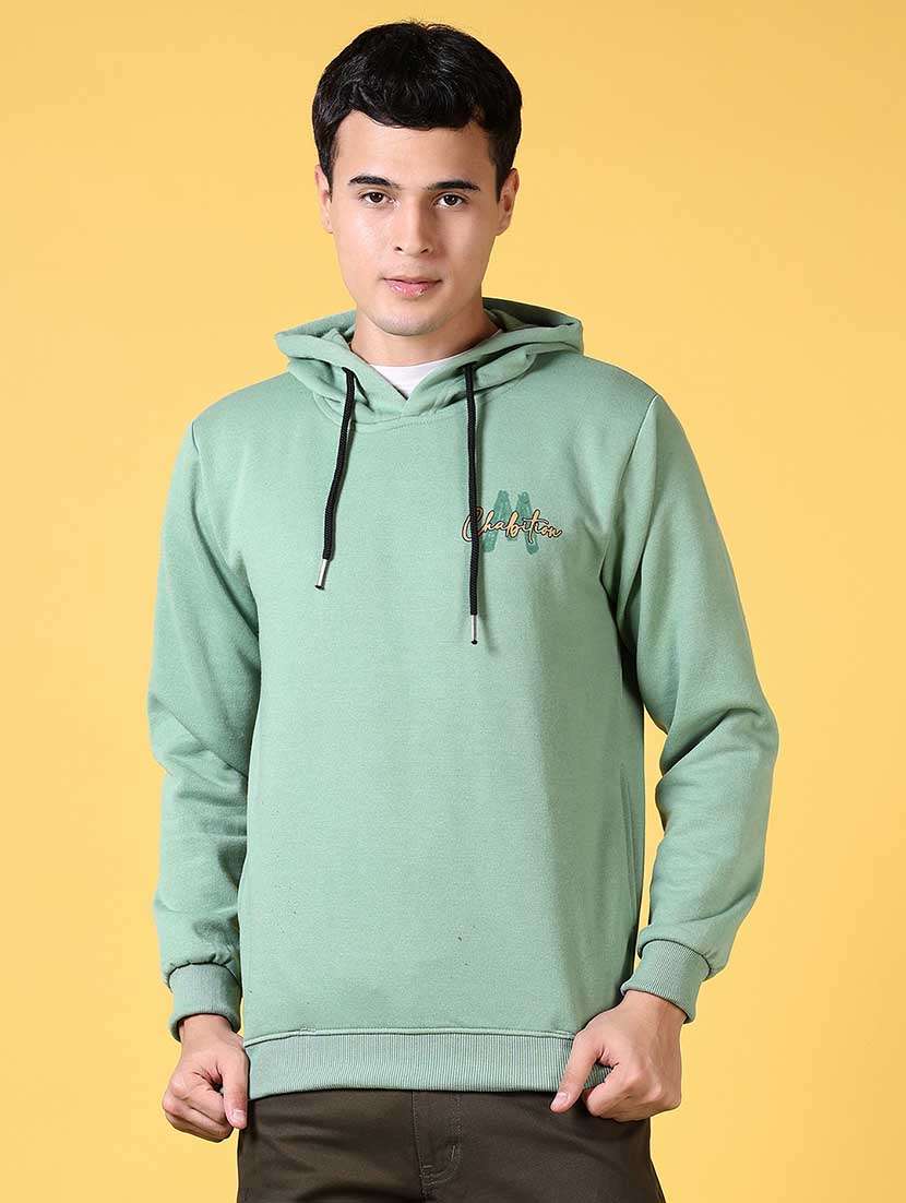 men long sleeve regular fit hooded sweatshirt