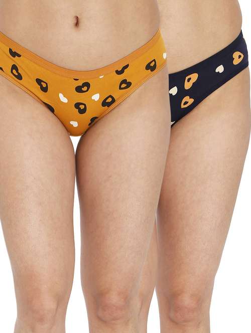 women printed mid rise panty combo