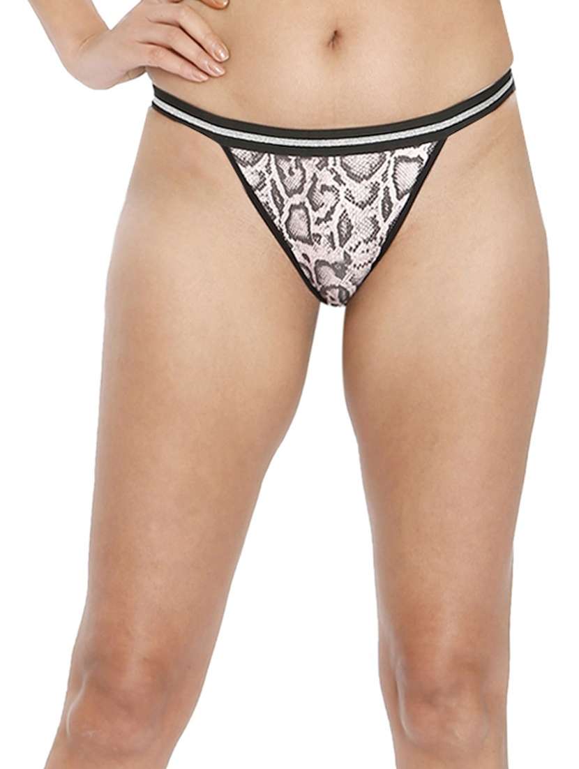 women printed low rise tanga panty