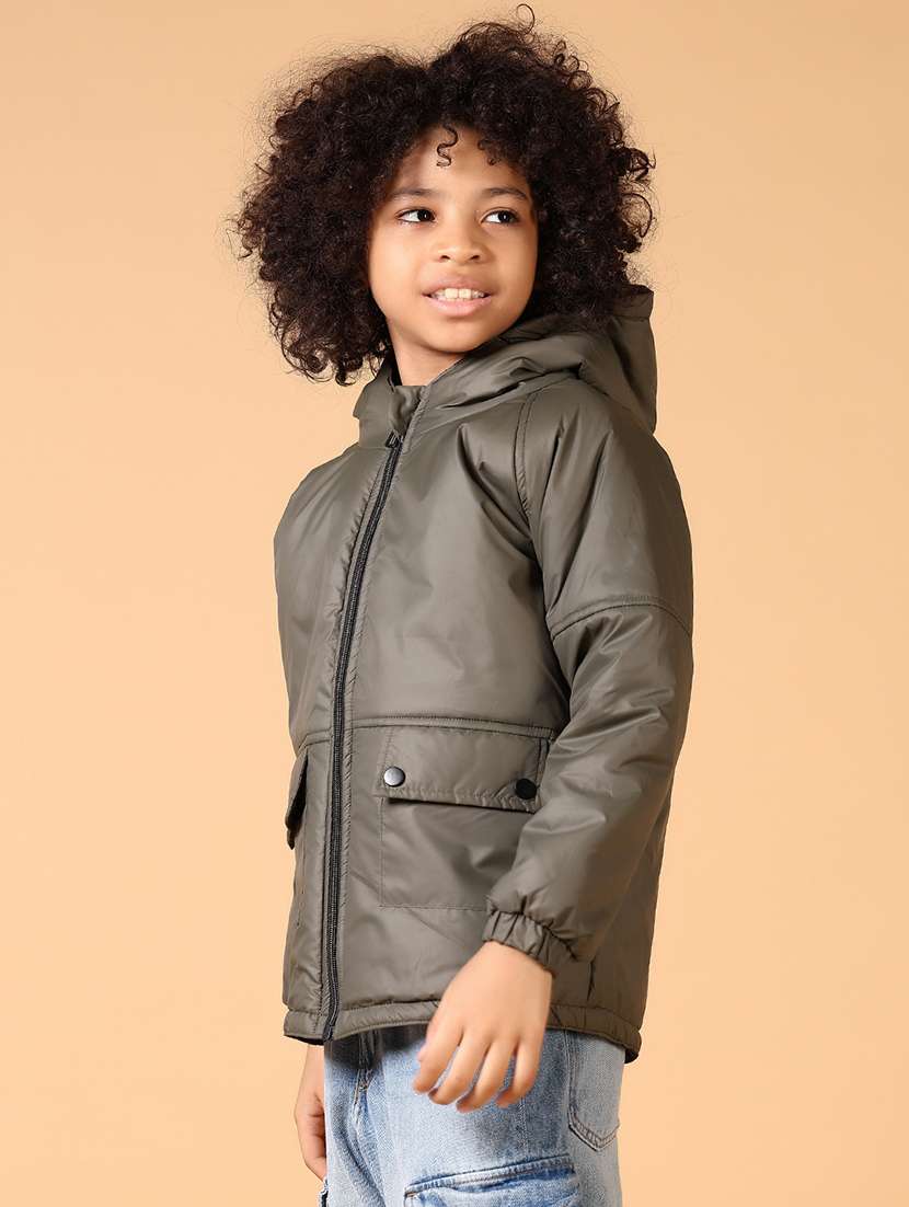 boys solid long sleeve quilted jacket - 21639775 -  Standard Image - 2