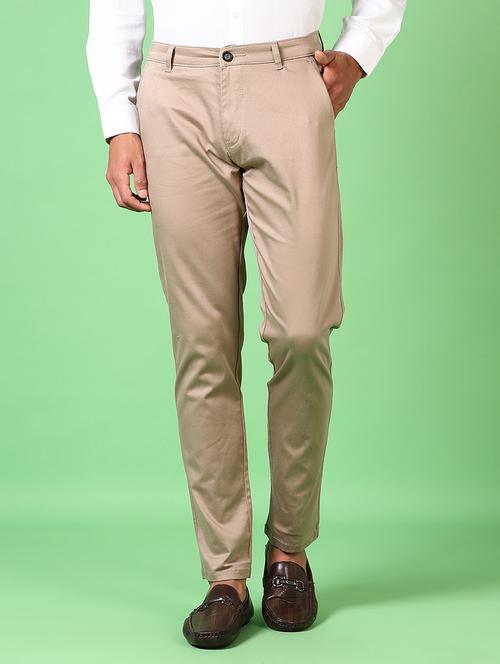 men mid rise solid chinos - 21639800 - Standard Image - 0
