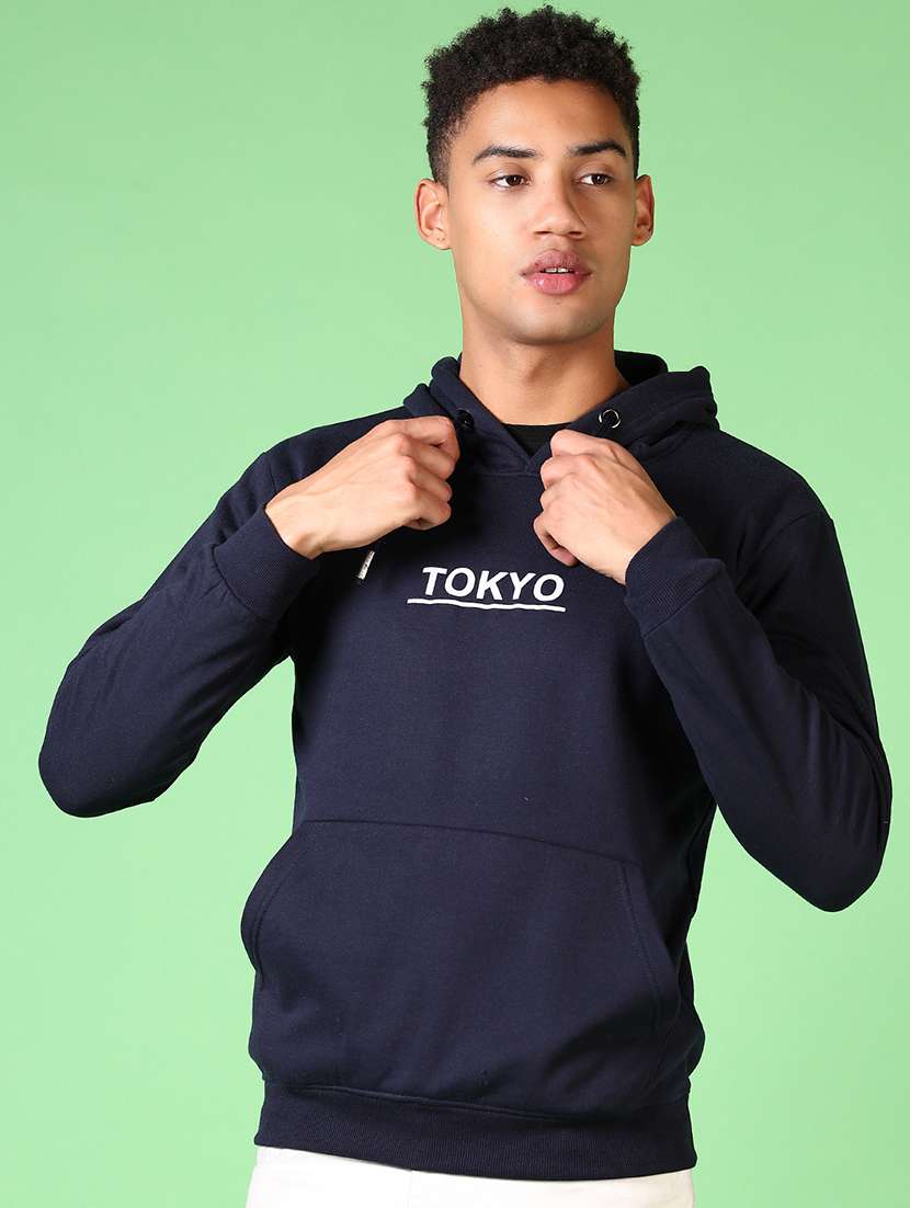 men long sleeves front & back print sweatshirt