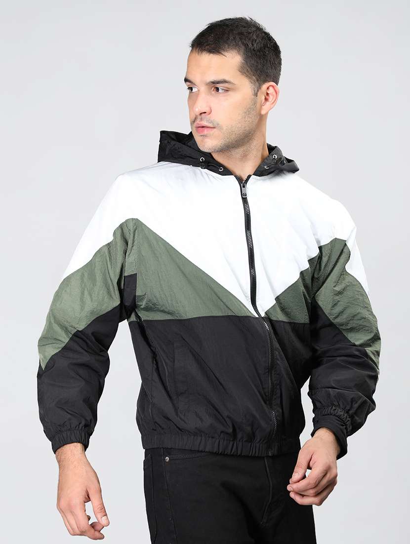 men color block long sleeve bomber jacket - 21640055 -  Standard Image - 2