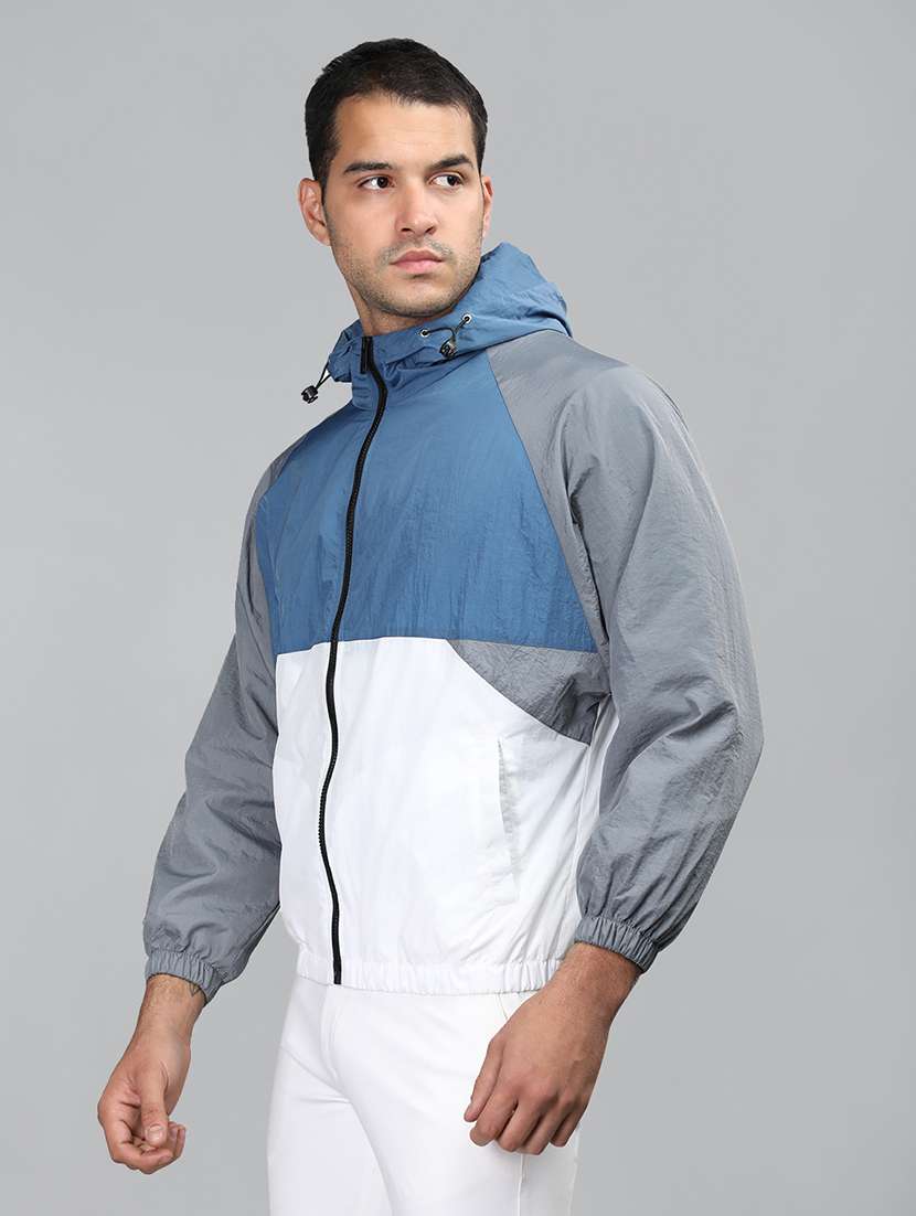 men color block long sleeve bomber jacket - 21640058 - Standard Image - 2