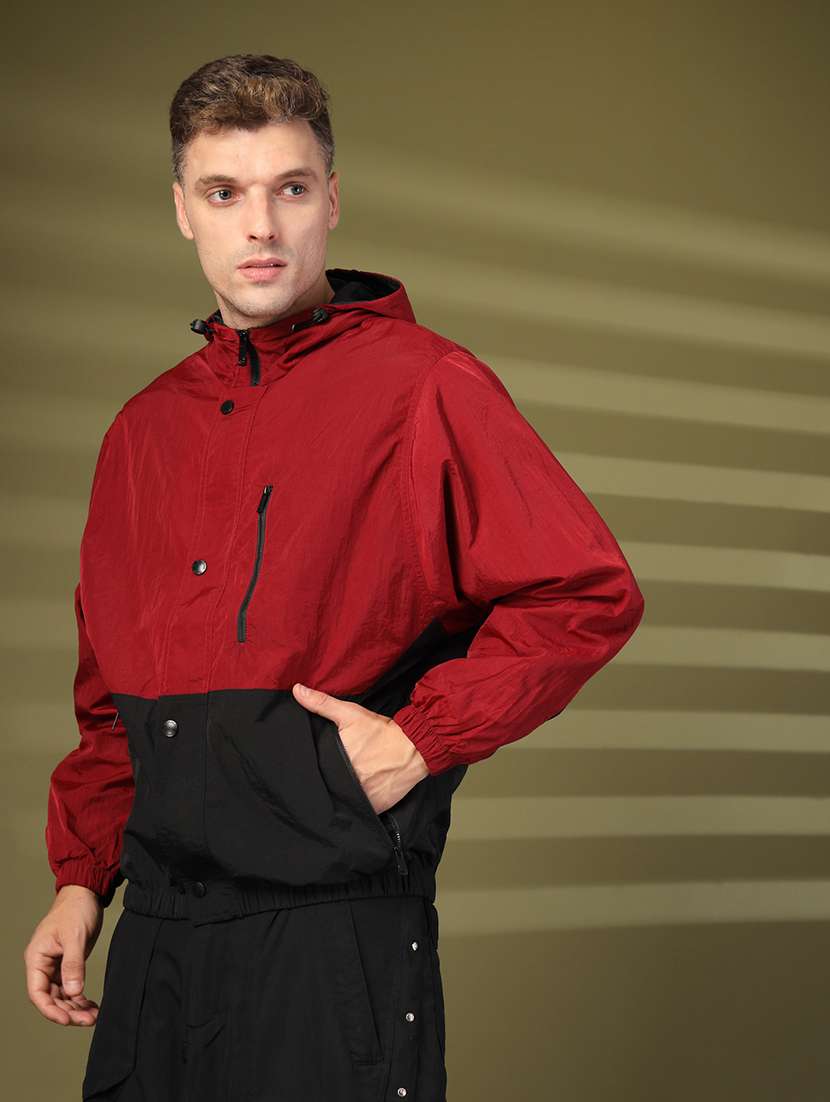 men color block long sleeve bomber jacket - 21640062 - Standard Image - 2