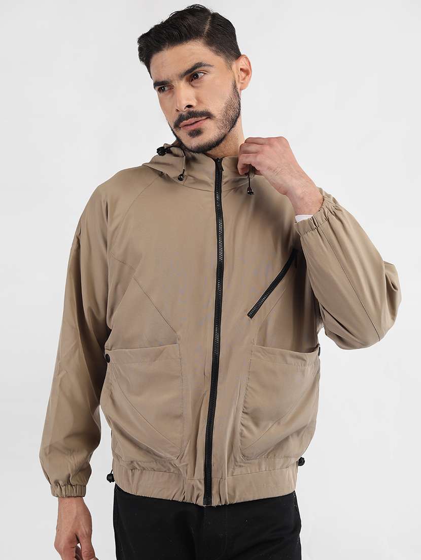 men solid long sleeve bomber jacket - 21640064 - Standard Image - 2