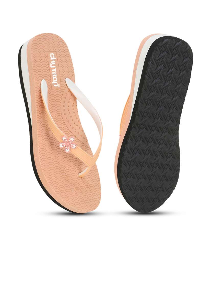 women peach open toe slippers - 21640321 -  Standard Image - 2