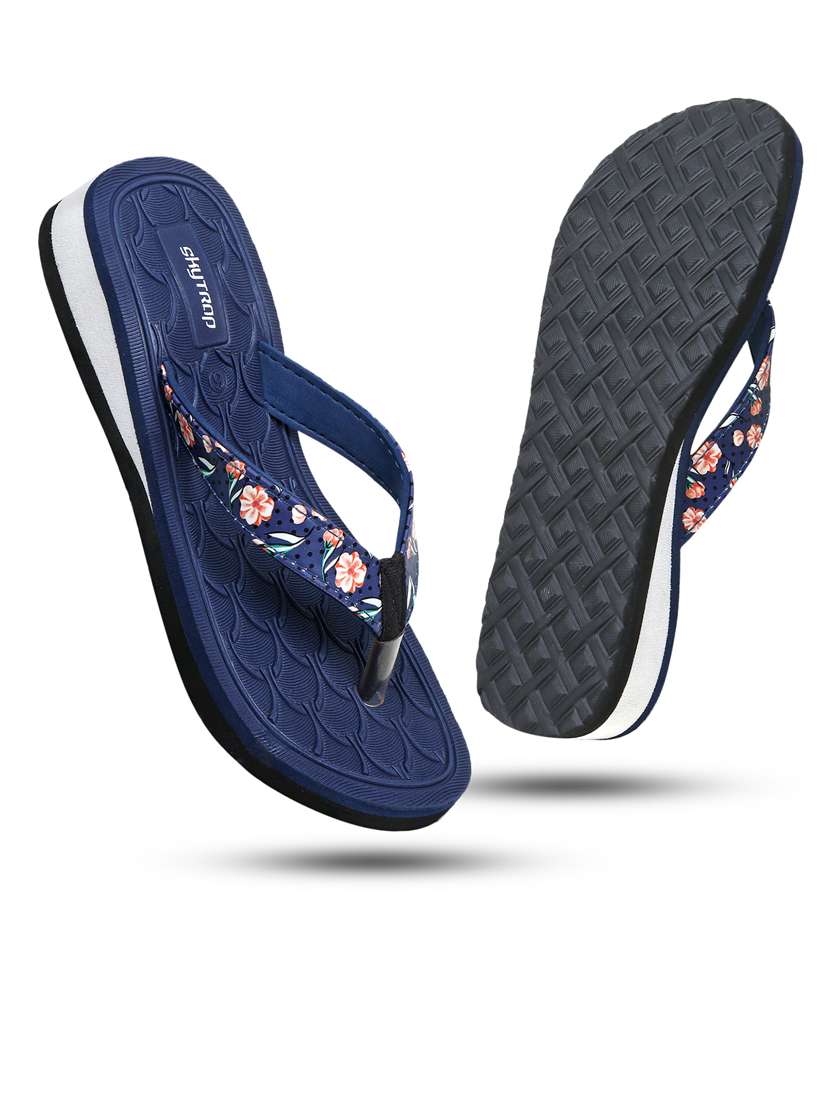 women navy blue open toe slippers - 21640325 -  Standard Image - 2