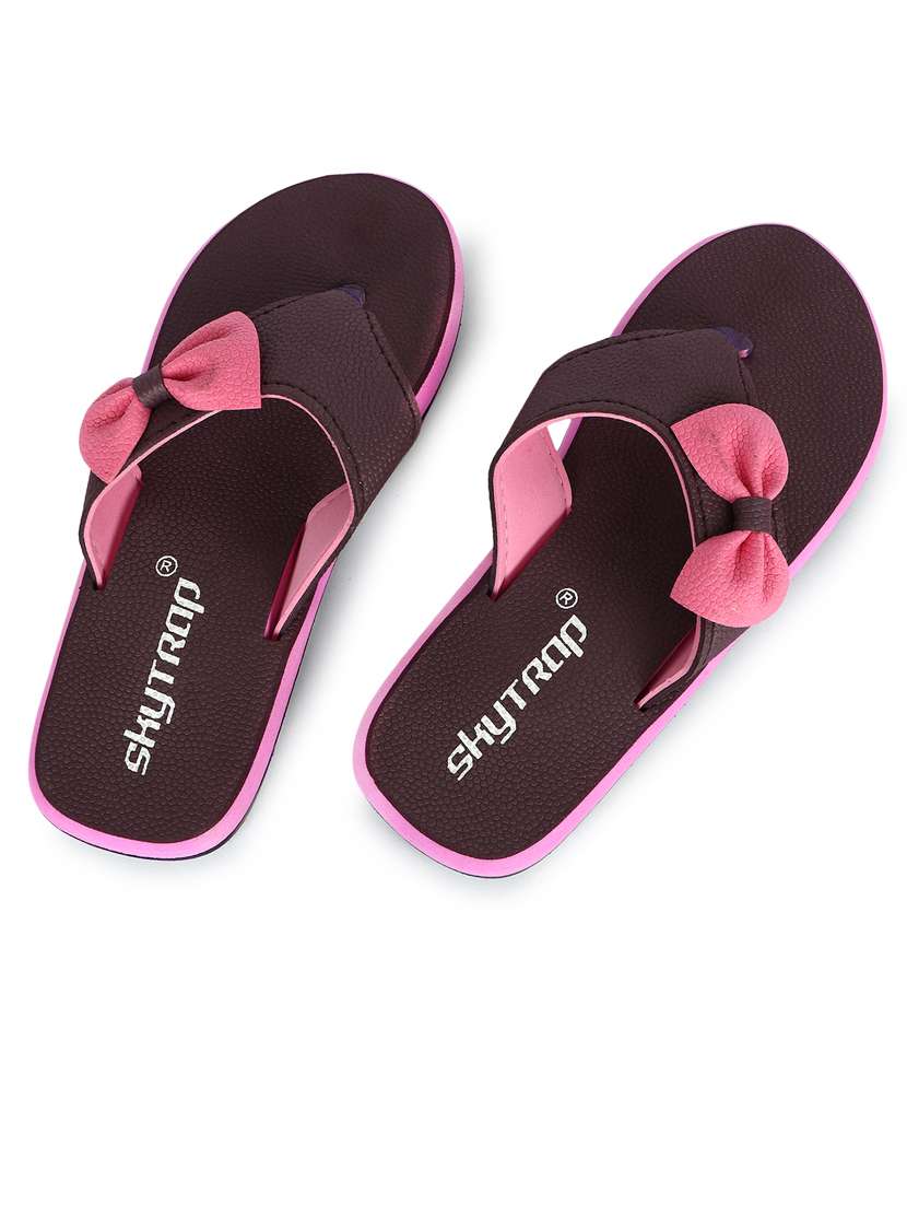 women burgundy open toe slippers - 21640341 -  Standard Image - 2