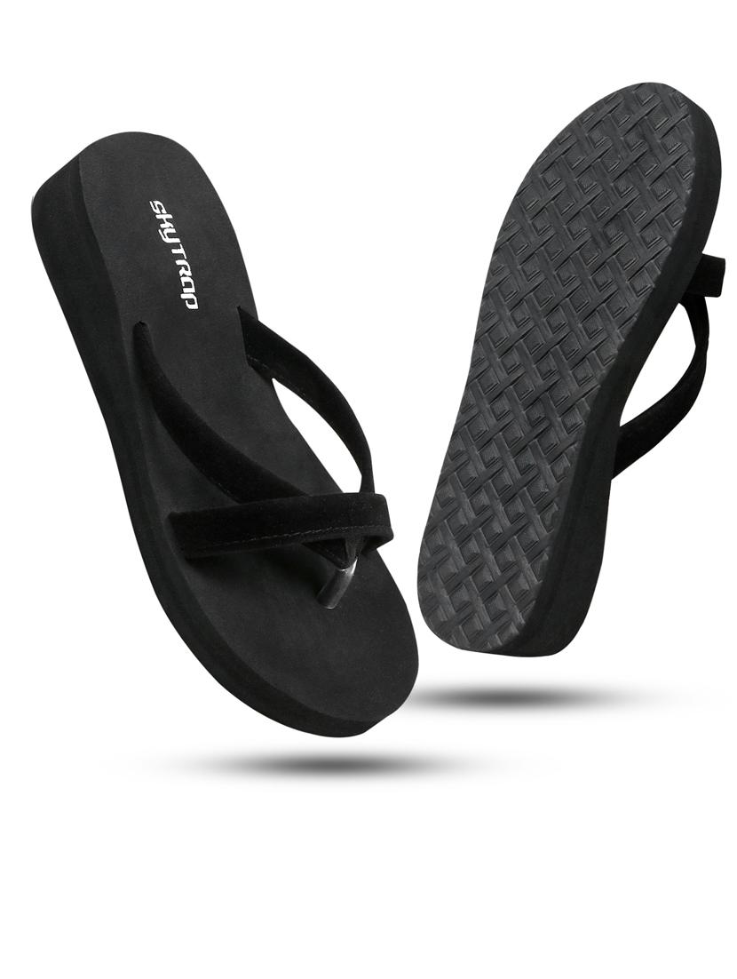 women black solid flip flops - 21640347 - Standard Image - 2