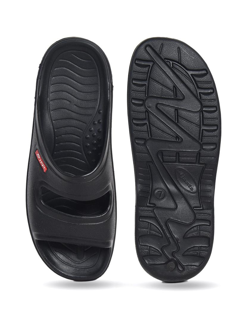 men black slip on slippers - 21640818 - Standard Image - 2