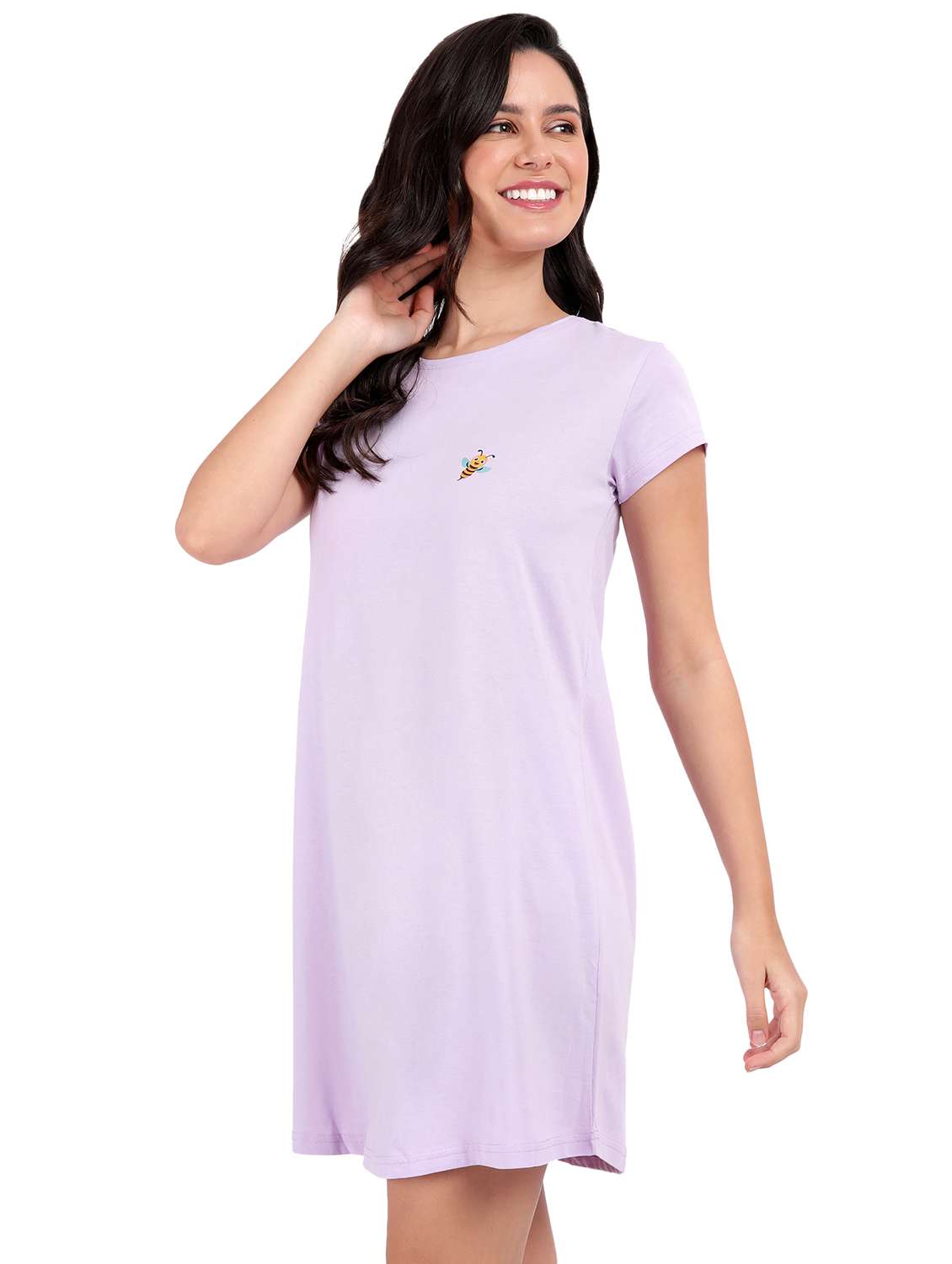 women solid short sleeve sleepshirt - 21640998 -  Standard Image - 2
