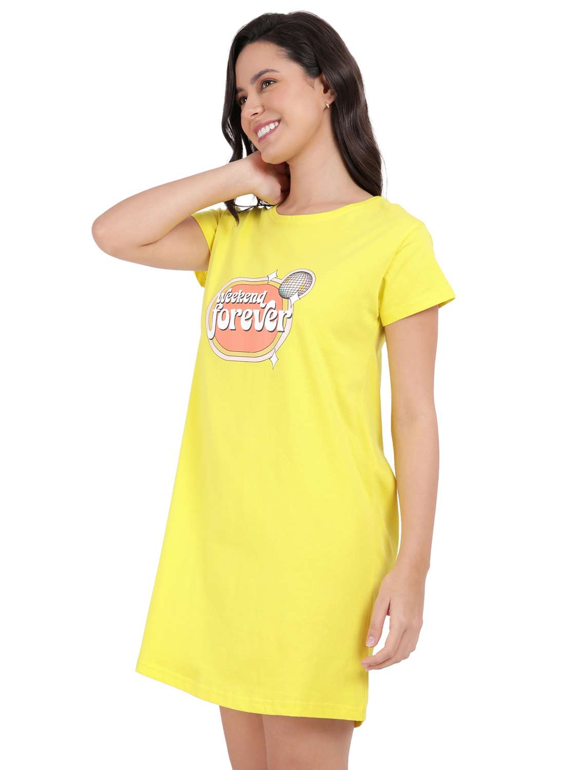 women solid short sleeve sleepshirt - 21641002 -  Standard Image - 2