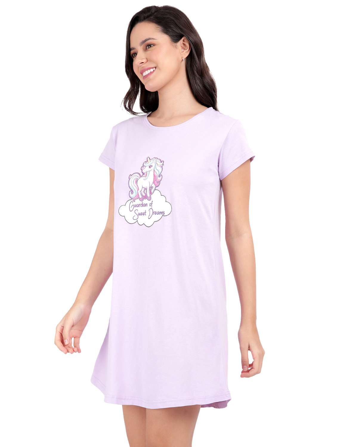 women printed short sleeves sleepshirt - 21641023 -  Standard Image - 2