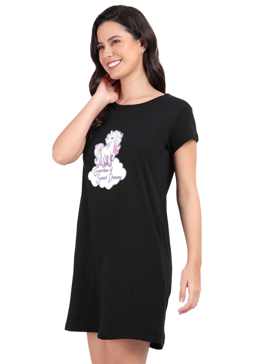 women printed short sleeves sleepshirt - 21641024 -  Standard Image - 2